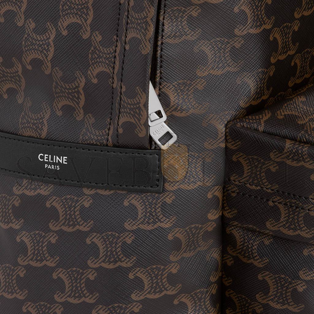 CELINE MEDIUM BACKPACK IN TRIOMPHE CANVAS AND CALFSKIN 188382BOV.38SI (38*33.5*13cm) CELINE MEDIUM BACKPACK IN TRIOMPHE CANVAS AND CALFSKIN 188382BOV.38SI (38*33.5*13cm)
